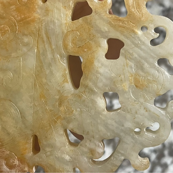 Antique Carved Jade Pendant Size5” - Picture 2 of 14